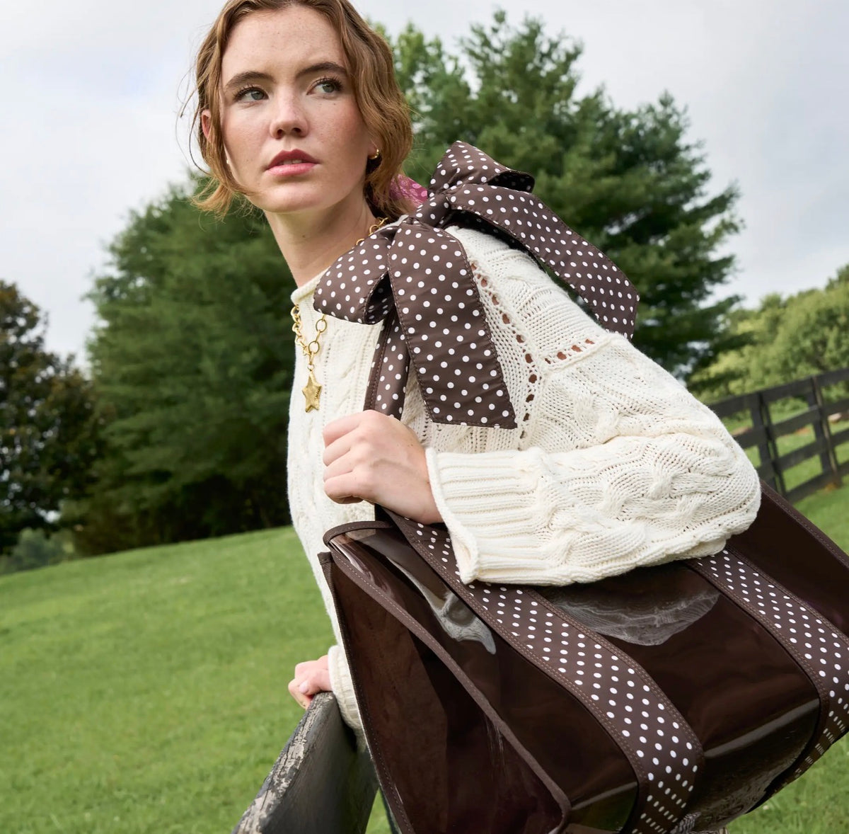 Case Mate Brown Polkadot Tote